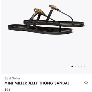 Tory Burch Black Jelly Thong Sandals